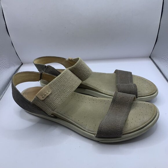 ECCO Damara Women’s 40 US 9-9.5 Pewter Metallic Elastic & Leather Sandals - Picture 7 of 7